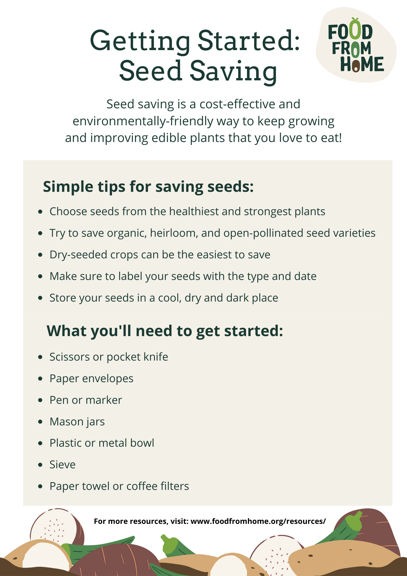 Seed Saving Food From Home